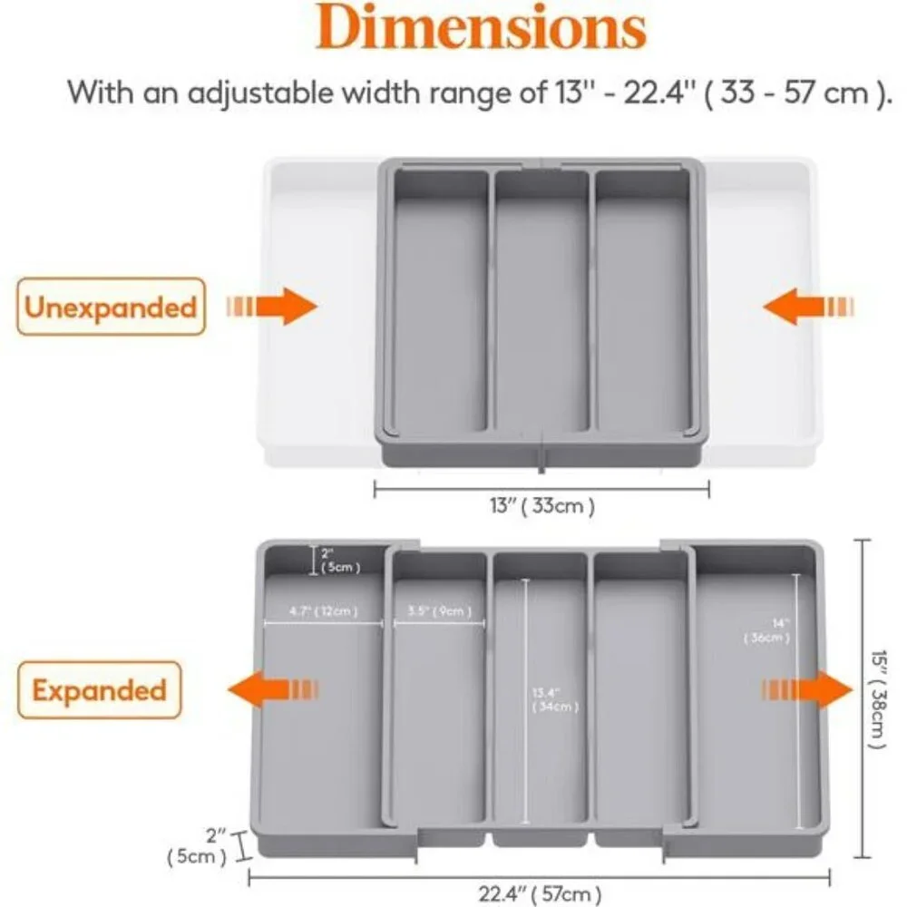 Utensil Organizer for Kitchen Drawers Expandable Cooking Utensil Tray Storage